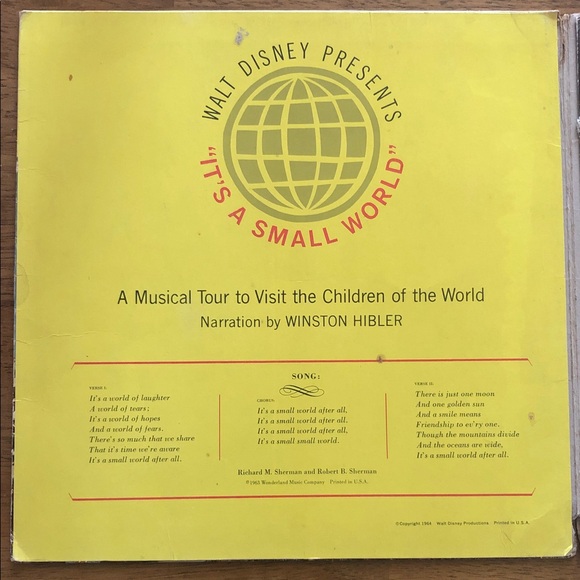 Walt Disney It’s A Small World Album Cover Story Book Insert - Picture 2 of 14